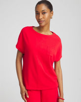Chico's Women | Zenergy® French Terry Pocket Shirt RED GLOW