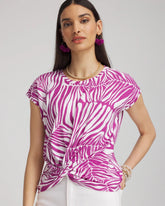 Chico's Women | Jungle Inverted Knot Front Tee AFRICAN VIOLET