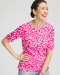 Animal Print Crewneck Pima Tee