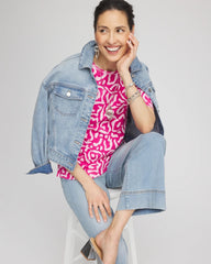 Animal Print Crewneck Pima Tee