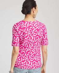 Animal Print Crewneck Pima Tee