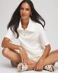 Chico's Women | Zenergy® Soft Half-Zip Top ECRU