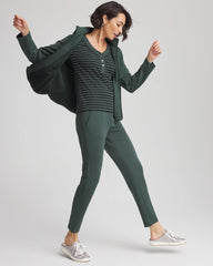 Chico's Women | Zenergy® Ribbed Striped Henley Tee DARKEST SPRUCE
