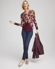Chico's Women | Touch of Cool™ Paisley Cowl Neck Tee DEEP CHIANTI