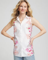 No Iron™ Tropical Floral Sleeveless Shirt