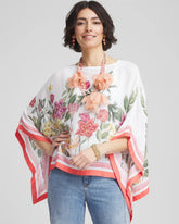 Chico's Women | Wildflower Crepe Boatneck Poncho ALABASTER