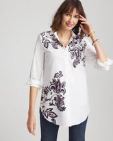 Chico's Women | No Iron™ Floral Stretch Tunic OPTIC WHITE
