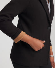 Chico's Women | Single-Breasted Sweater Blazer BLACK
