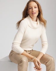 Chico's Women | Ribbed Cowlneck Sweater ENGLISH CREAM