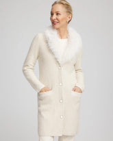 Chico's Women | Fur Trim Cardigan ENGLISH CREAM