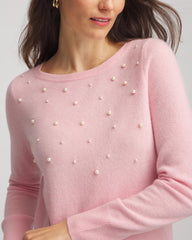 Chico's Women | Embellished Cashmere Pullover Sweater BLUSHED