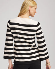 Chico's Women | Striped V-Day Pullover ENGLISH CREAM