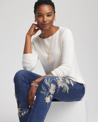 Chico's Women | Ella Bateau Pullover Sweater ECRU