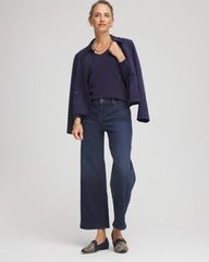 Chico's Women | Ella V-Neck Pullover Sweater PASSPORT BLUE