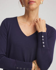 Chico's Women | Ella V-Neck Pullover Sweater PASSPORT BLUE
