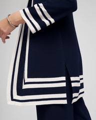 Chico's Women | Travelers™ Contrast Border Cardigan TRAVELERS INDIA INK