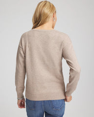 Chico's Women | Floral Sequined Pullover SMOKEY TAUPE
