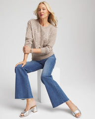 Chico's Women | Floral Sequined Pullover SMOKEY TAUPE