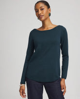 Chico's Women | Ella Boatneck Sweater TEAL SHADOW