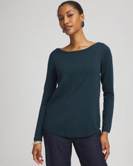 Chico's Women | Ella Boatneck Sweater TEAL SHADOW