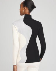Chico's Women | Ella Turtleneck Intarsia Sweater BLACK
