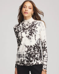 Chico's Women | Ella Houndstooth Mockneck Sweater ENGLISH CREAM