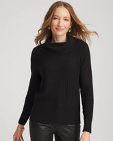 Chico's Women | Ribbed Cowlneck Sweater BLACK