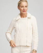 Chico's Women | Fur Trim Moto Cardigan ENGLISH CREAM