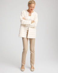 Chico's Women | Fringe Ottoman Knit Cardigan ENGLISH CREAM