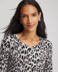 Chico's Women | Animal Crewneck Cardigan ENGLISH CREAM