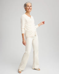 Chico's Women | Embellished Crewneck Cardigan ENGLISH CREAM