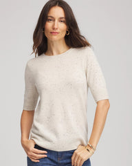 Chico's Women | Crewneck Cashmere Pullover Sweater LIGHT GRAY