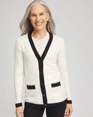 Chico's Women | Tipped Lady Jacket Cardigan ENGLISH CREAM