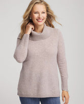 Chico's Women | Cowlneck Cashmere Pullover Tunic TAUPE HEATHER