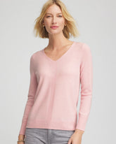 Chico's Women | Relaxed V-Neck Cashmere Sweater BLUSHED