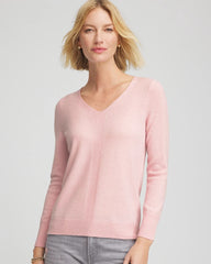 Chico's Women | Relaxed V-Neck Cashmere Sweater BLUSHED