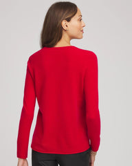 Chico's Women | Crewneck Cashmere Pullover Sweater RED