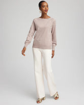Chico's Women | Embroidered Pull-Over Boatneck Sweater ROCKY MOUNTAIN