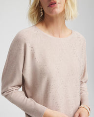 Chico's Women | Ella Embellished Dolman Pullover Sweater LIGHT TAUPE HEATHER