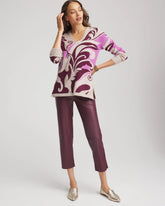 Chico's Women | Intarsia Knit V-Neck Pullover Sweater GOOSEBERRY