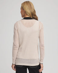 Chico's Women | Pointelle Polo Cardigan SMOKEY TAUPE