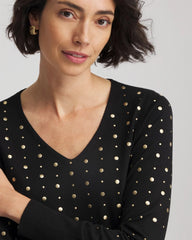 Chico's Women | Ella Embellished Pullover Sweater BLACK