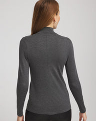 Chico's Women | Ella Rhinestone Mockneck Sweater GRAPHITE GRAY