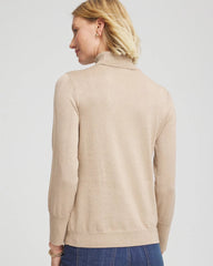 Chico's Women | Metallic Turtleneck Pullover Sweater CHAMPAGNE FIZZ