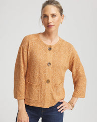 Chico's Women | Tweed Cropped Sweater BURNT SIENNA