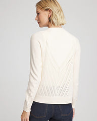Chico's Women | Cable Knit Fringed Sweater ENGLISH CREAM