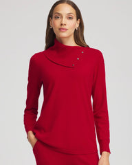 Chico's Women | Zenergy® Luxe Envelope Neck Sweater CARMINE RED