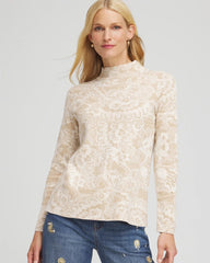 Chico's Women | Ella Jacquard Mockneck Sweater ENGLISH CREAM