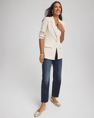 Chico's Women | Metallic Rhinestone Sweater Blazer ENGLISH CREAM