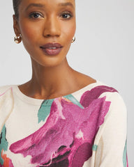 Chico's Women | Ella Boatneck Watercolor Pullover Sweater MULTI